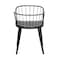 Armen Living Bradley Steel Framed Side Chair in Black Powder Coated Finish and Black Brushed Wood LCBDSIBLBL - alternate 2